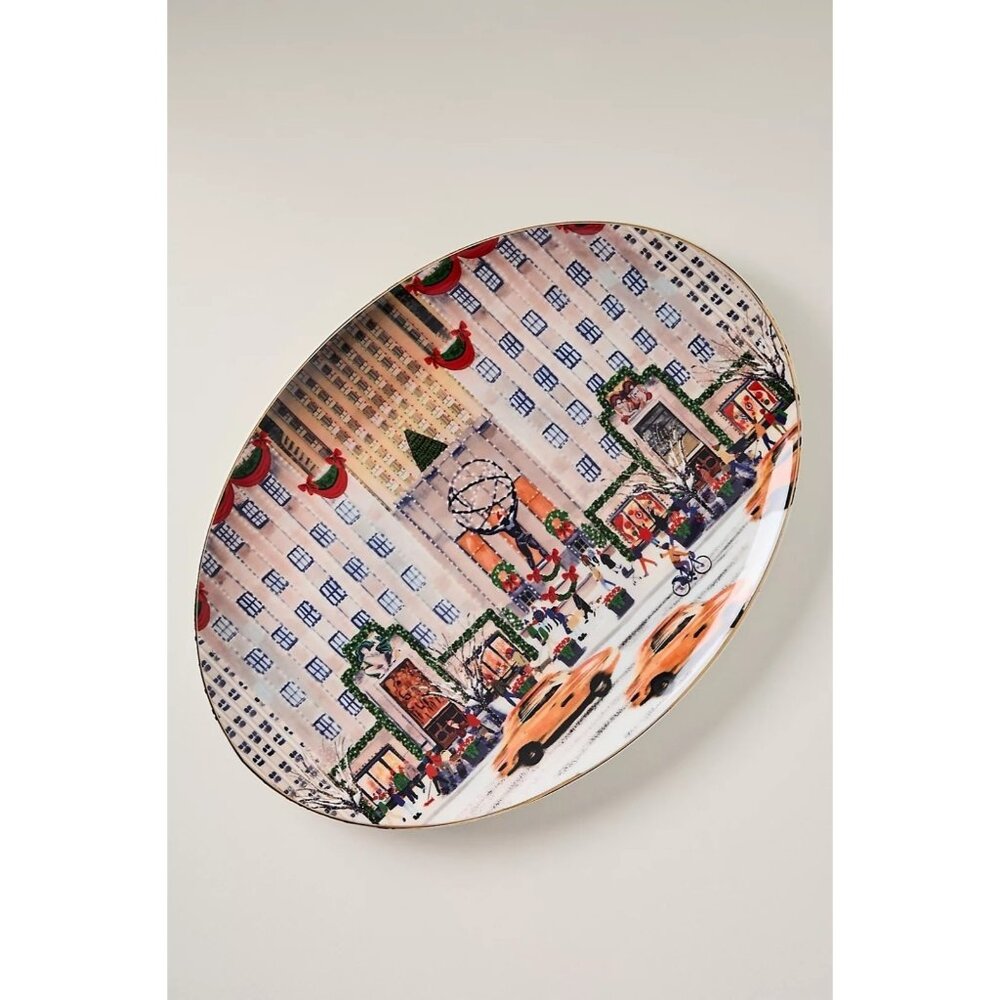 Anthropologie Holiday In The City Stoneware Platter New York 2025  Christmas New